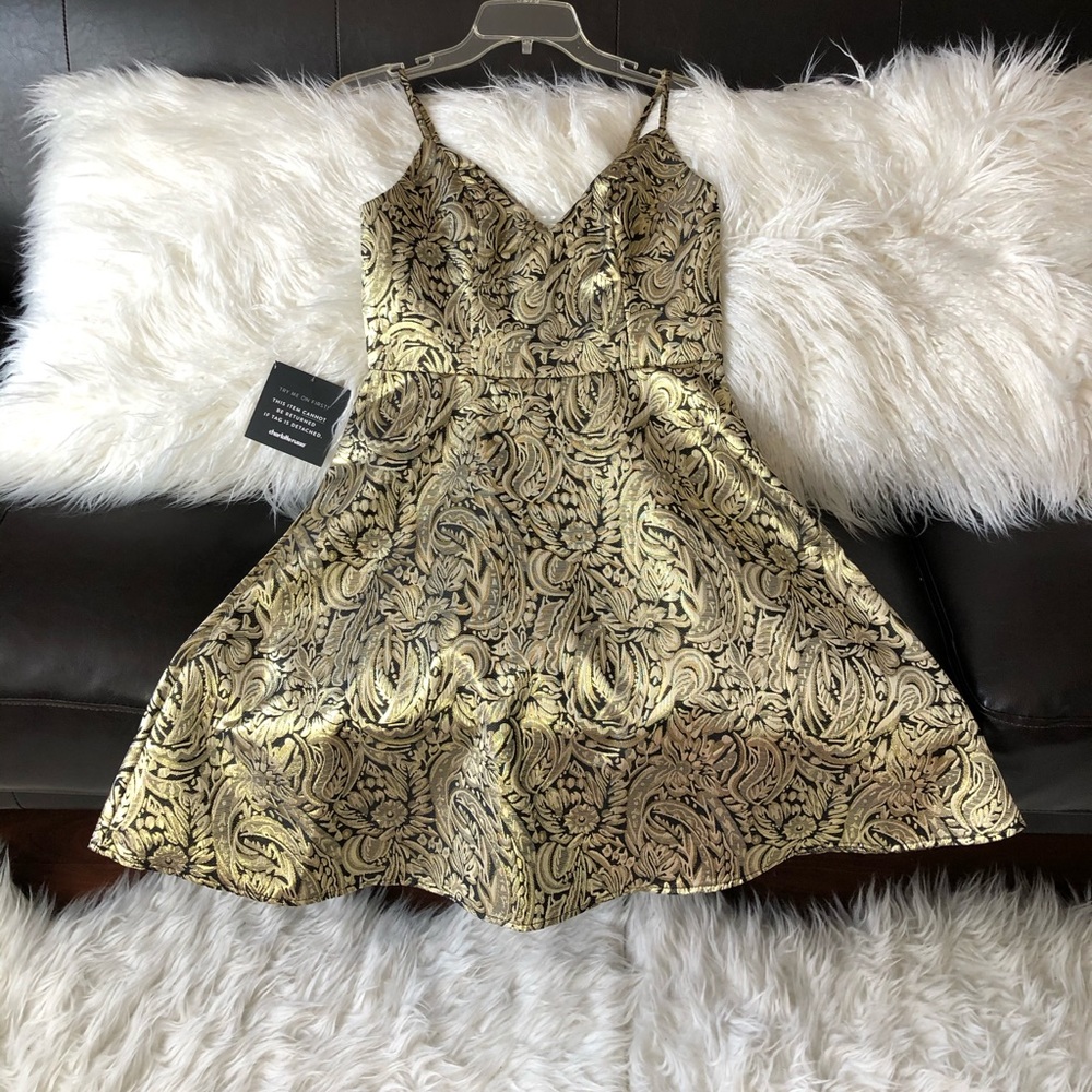 Gold skater dress